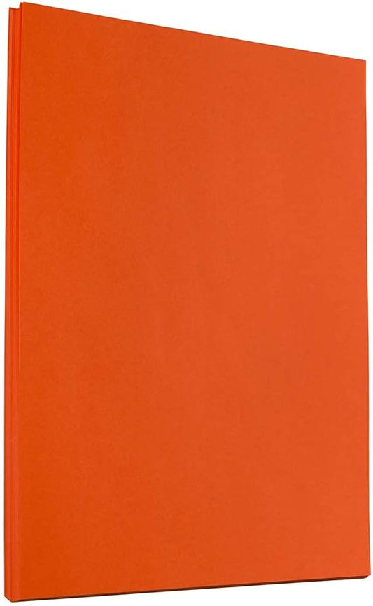 JAM PAPER Colored 24lb Paper - 90 gsm - 8.5 x 11 - Orange Recycled - 50 Sheets/Pack