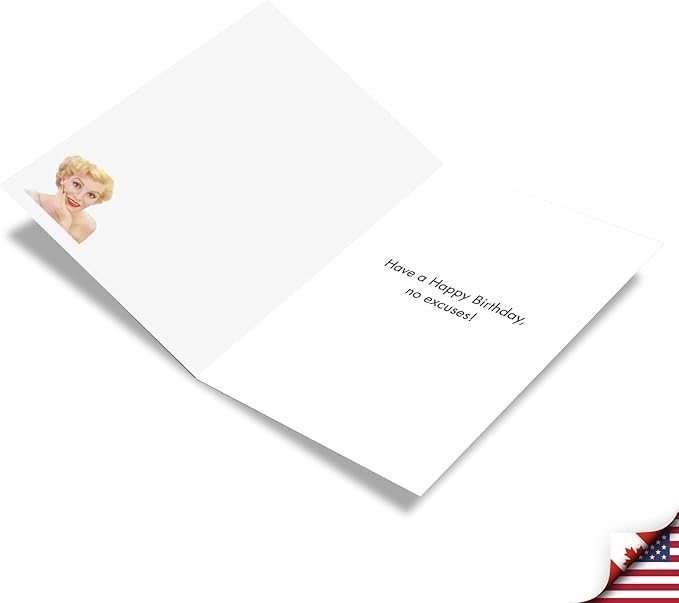 NobleWorks - Humorous Birthday Greeting Card with 5 x 7 Inch Envelope (1 Card) Bday Best Excuse C3652BDG