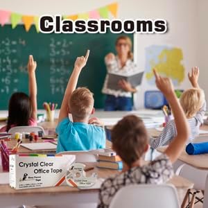 Greyparrot Office Clear Office Refill Tape Rolls + Dispenser(8 Pack),(3/4” X 1000in/pack). for Craft Jobs, Gift Wrapping, Office Work Clear(Transparent) Glossy Finish, Refillable (8000 inch/total)