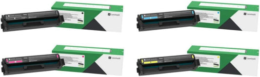 Lexmark C331HC0, C331HK0, C331HM0, C331HY0 CMYK 4-Color High Yield Return Program Toner Cartridge Set for C3326, MC3326, BND02225