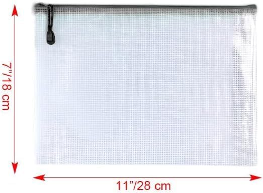 Oaimyy-18PCS-7 x 11" Mesh Zipper Pouch, Plastic Zip File Folders Puzzle Bags Large Reusable Zipper Pouches for Organizing Classroom Board Game Organization,Home Storage-(Multicolor)