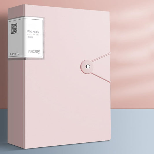 File Folder - 100 Pockets, Durable A4 Letter Size Organizer, Water-Resistant Plastic Dividers, Home/Office/School Document Holder (Pink)