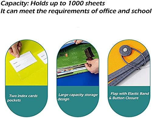 Premium Quality Plastic Expanding File Folder Document Organizer, 3.5" Expansion, A4 Letter Size for Home School Office Organization, 3 Pack
