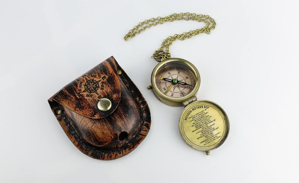Handmade Antique Vintage Brass Compass | Exquisite Nautical Compass | Home Decor | Pocket Compass Gift for Every Occasion | Super7One
