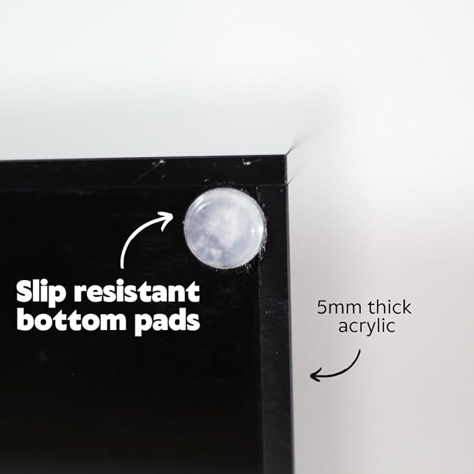 Paper Towel Dispenser Countertop, Black Paper Towel Holder(5mm - 6.5" Tall) Acrylic Folded Napkin Holder for Kitchen, Multifold C-Fold, Z-Fold, Trifold Paper Hand Towel Dispenser for Bathroom