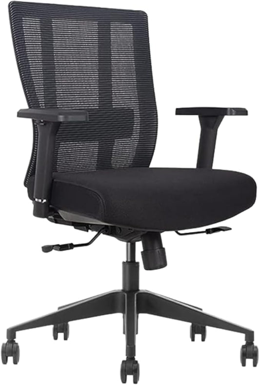 Bitchair Ergonomic Mesh Conference Room Chair - Adj Lumbar Support Computer Desk Chair with Height Adjustable Arms - Seat Depth Adjustable Home Office Chair - (Black) (Pack of 1)
