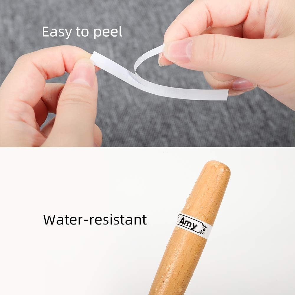 Label KINGDOM TZe-211 6mm Label Tape Replacement for Brother TZe211 TZ Tape 6mm 0.23 Laminated White 1/4 Inch Compatible with Brother P Touch Label Maker Tape PT-H110 PT-D210 PT-D220 PT-D400, 4-Pack