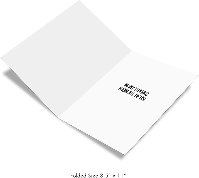 NobleWorks - 1 Jumbo School Teacher Thank You Notecard From US, Everyone w/Envelope (8.5 x 11 Inch) Team Sports Athlete Gratitude, Coaches and Mentor Notecard - Great Coach Thank You J6767TYG-US