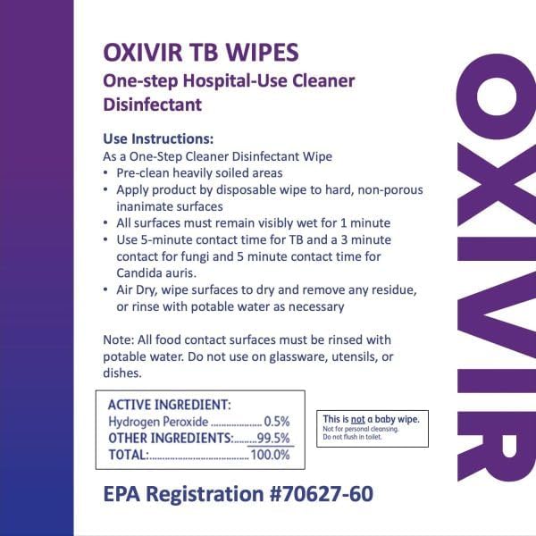 Oxivir Diversey Tb 5627427 Ready-to-Use Disinfectant Cleaning Wipes, Accelerated Hydrogen Peroxide, 11x12-Inch Extra Large Sheets, 160-Wipes, 1-Bucket (Pack of 4)