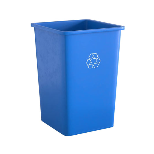 35 Gallon Blue Square Commercial Trash Can