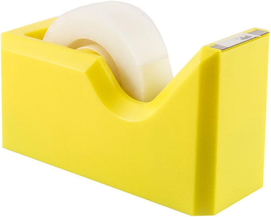 JAM PAPER Colorful Desk Tape Dispensers - Yellow - Sold Individually