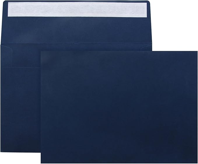 50 Packs Blue A7 Envelopes,5x7 Envelopes for Invitations,Printable invitation envelope,Photos, postcards, greeting cards, mailings, Wedding Self-sealing (Blue), Blue,White, ‎‎xfg002