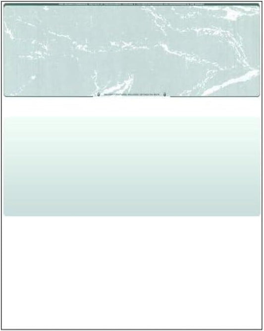 Compuchecks Top Blank Check Paper - 1000 Pack, Quick-Books & Laser Printer Compatible - Security Business Checks with Voucher - 8.5" x 11" Green Marble