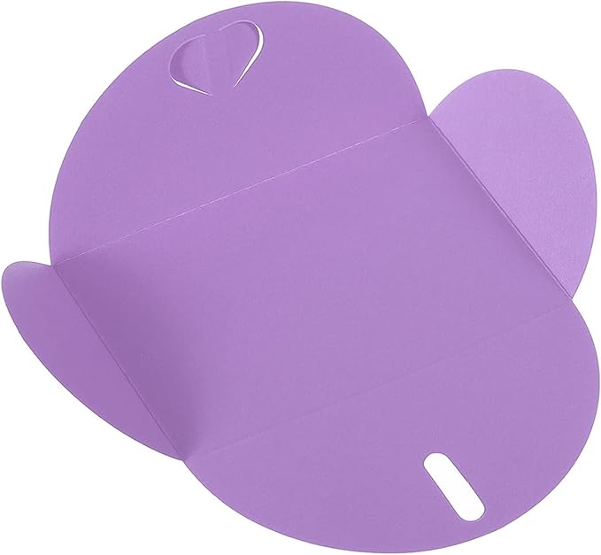 PATIKIL Gift Card Envelopes, 12 Pack Heart Shaped Clasp Small Gift Cards Holder Mini Envelope for Birthdays Weddings, Purple