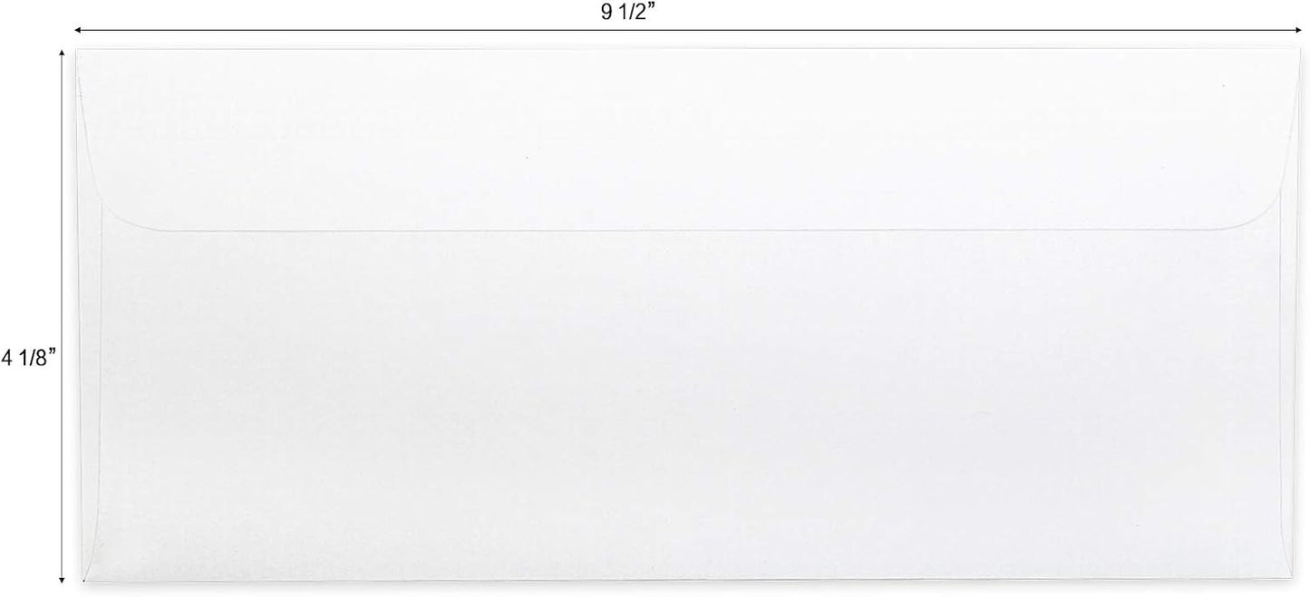 HERKKA #10 Security Self-Seal Envelopes, No.10 Windowless Bussiness Envelopes, Security Tinted with Printer Friendly Design - Size 4-1/8 x 9-1/2 Inch - White - 24 LB - 1000 Pack