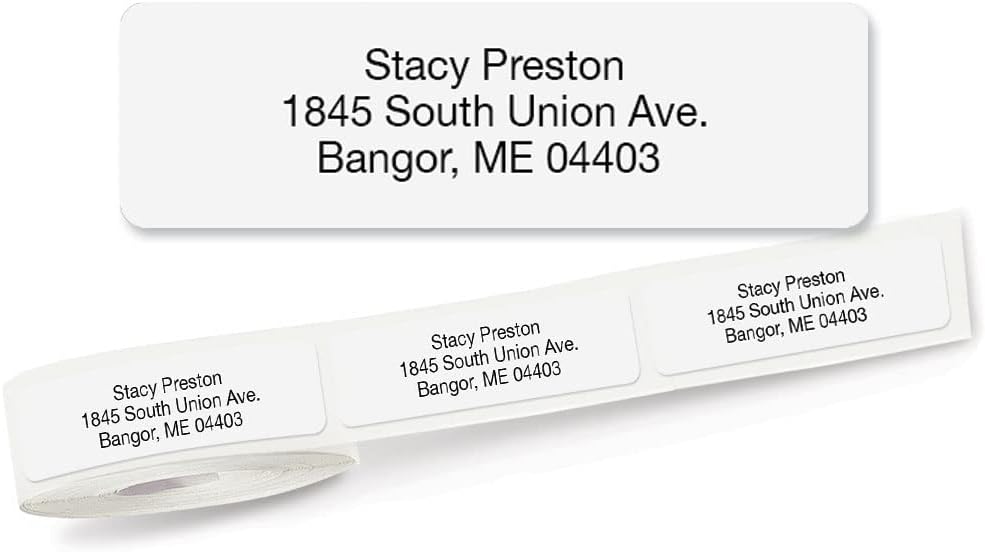 Personalized Return Address Labels, Roll of 250 Gloss White Self-Adhesive Labels Without Dispenser, Customize with Name & Shipping Address, Colorful Images