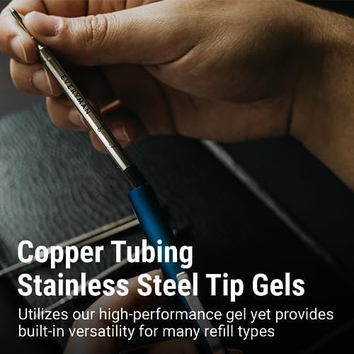 Everyman Grafton Pen and Pencil Set, Black | Premium EDC Metal Gel Ink Ballpoint Pen + Mechanical Pencil | Refillable Executive Writing Tools for Office, Business, Men’s Gift & Daily Use