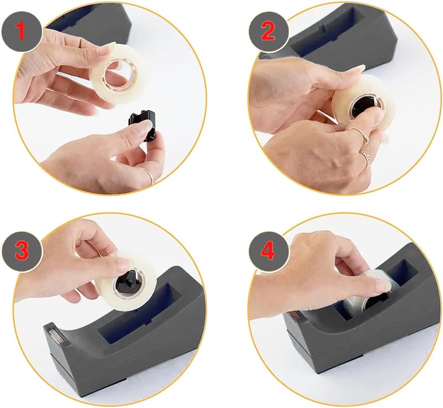 Transparent Tape with Dispenser 10 Pack Tape Dispensers Desk unweighted Non Skid Base Desktop Dispenser Bulk for Office Home School