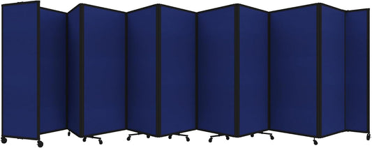 Versare Room Divider 360 Portable Wall Partition | Folding Panels | Large Freestanding Divider | Locking Wheels | Temporary Room Separator