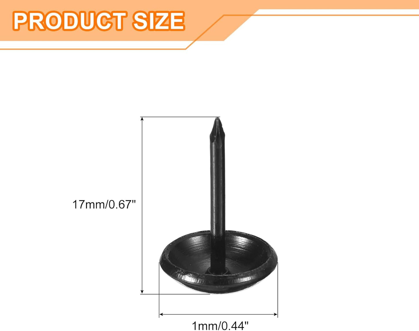 uxcell Upholstery Tacks Nail Pins Furniture, 1000Pcs 11x17mm Thumb Tack Pins Assortment Kit Carbon Steel for Home Sofa DIY Decorative Nail Heads Nails, Black