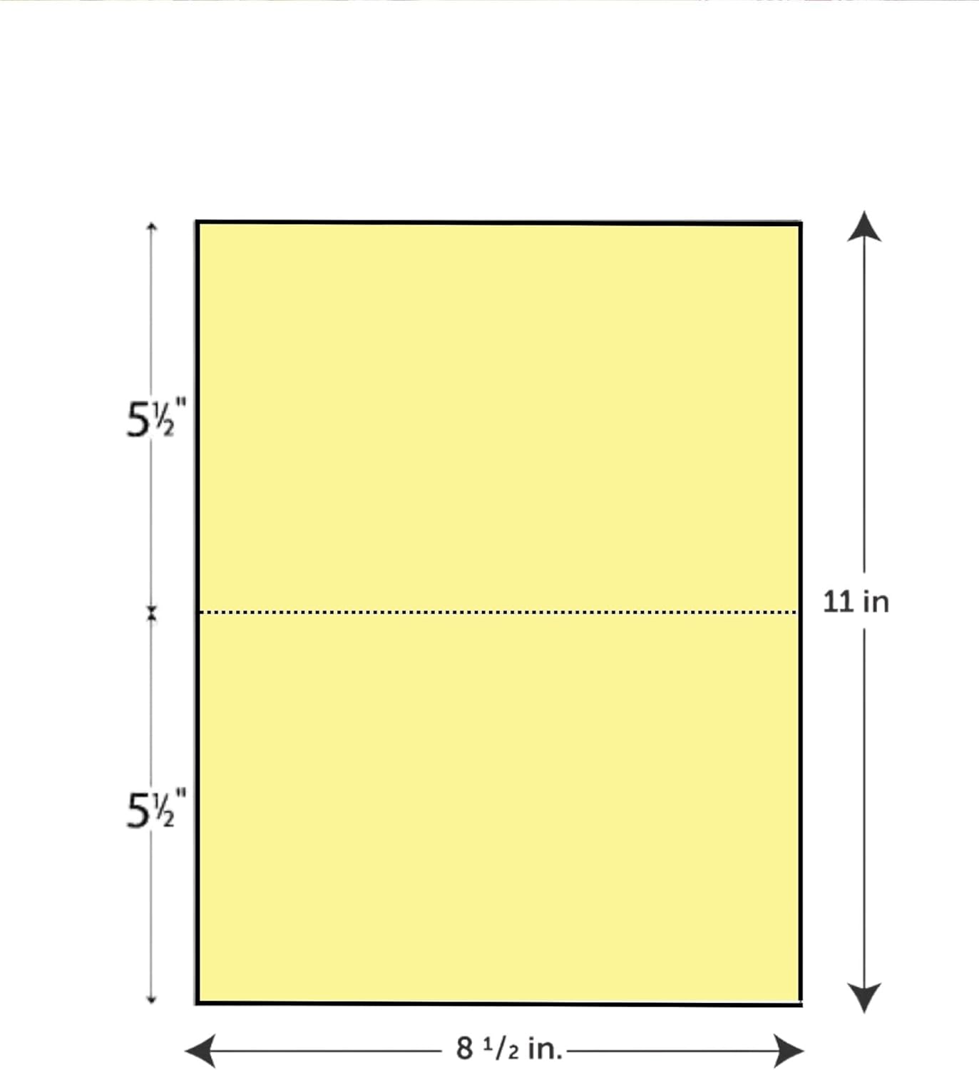 Limited Papers (TM) 8.5x11 Perforated Paper, 20/50 Pound, 75 GSM, Variety of Perforation Sizes and Colors, for Forms, Tickets, Postcards, Business Cards. (White, 2 up - horizontal 5.5”)
