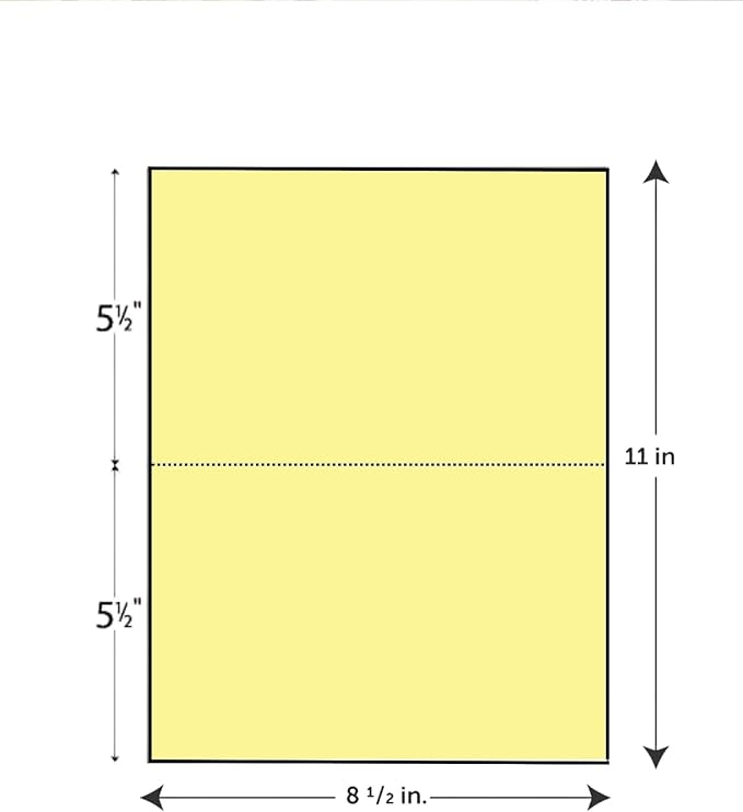Limited Papers (TM) 8.5x11 Perforated Paper, 20/50 Pound, 75 GSM, Variety of Perforation Sizes and Colors, for Forms, Tickets, Postcards, Business Cards. (Pink, 2 up - horizontal 5.5”)