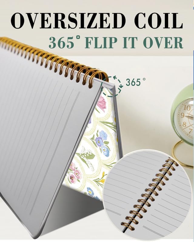 Spiral Journal Notebook,A5 Hardcover Lined Journals for Women Girl 6 x 8.3 in,120 Pages Thick Paper,Cute College Ruled Writing Notebook for Gifts Office Work School(Spring Garden Flower)