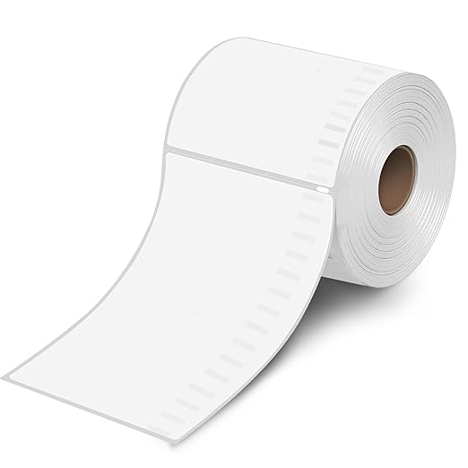 L LIKED 880 PCS 4"x 6" Direct Thermal Labels White Perforated Shipping Label, Compatible with DYMO 4XL 1744907,Zebra, Rollo, Jadens, Nelko, 220 Labels per Roll, 4 Rolls