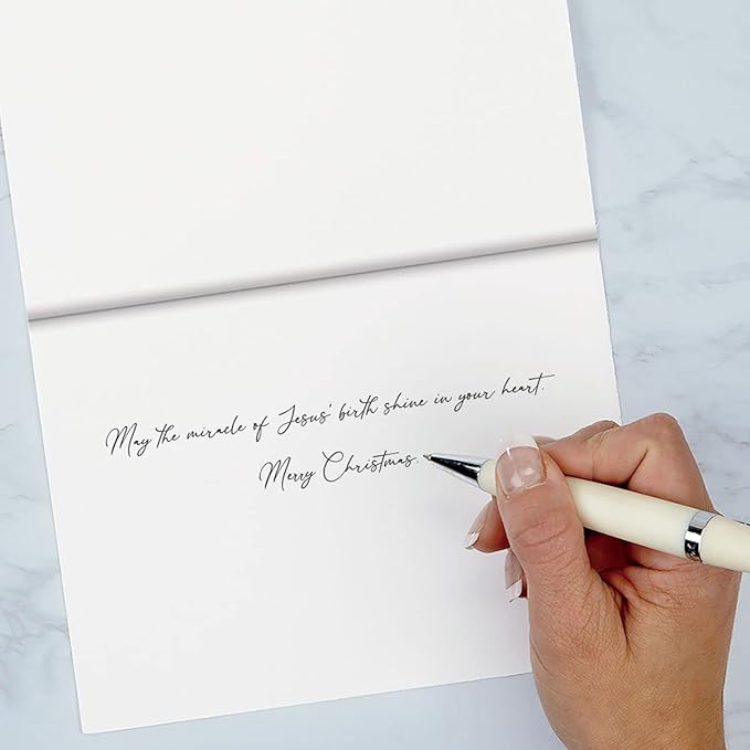 Current Let Your Heart Be Light Religious Christmas Cards with Envelopes - Set of 18 Large 5 x 7-Inch Folded Cards, Faith Holiday Greeting Card Value Pack