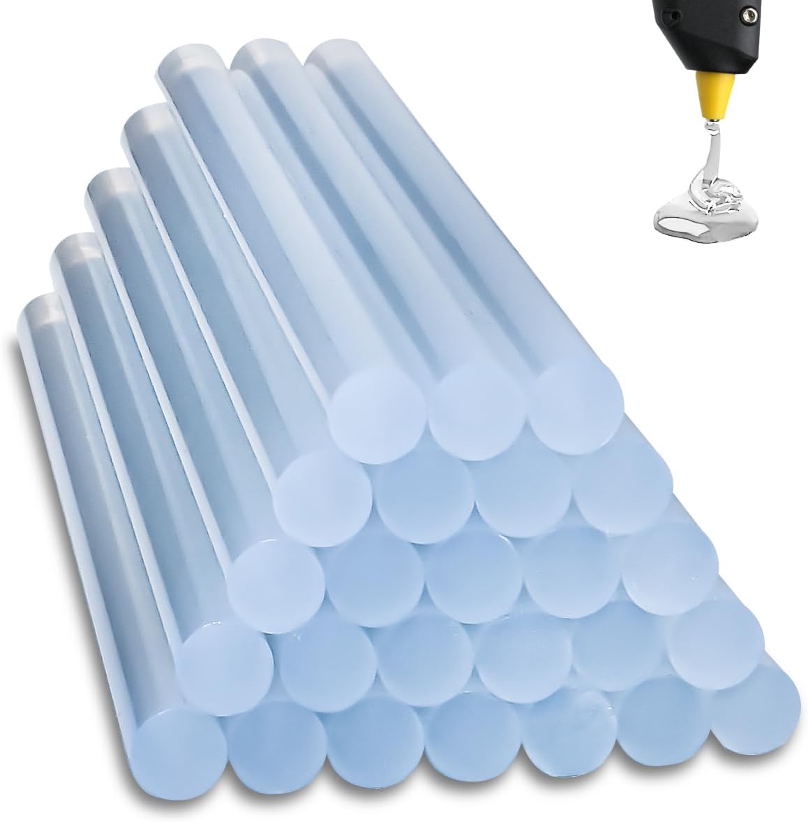 30 Pack Clear Hot Glue Sticks 0.43x8 Inches, Extra Long Strong Adhesive Glue Gun Sticks, Fast Drying, Ideal for DIY Crafts, Arts, Wood, Fabric, Repairs, and Home Projects