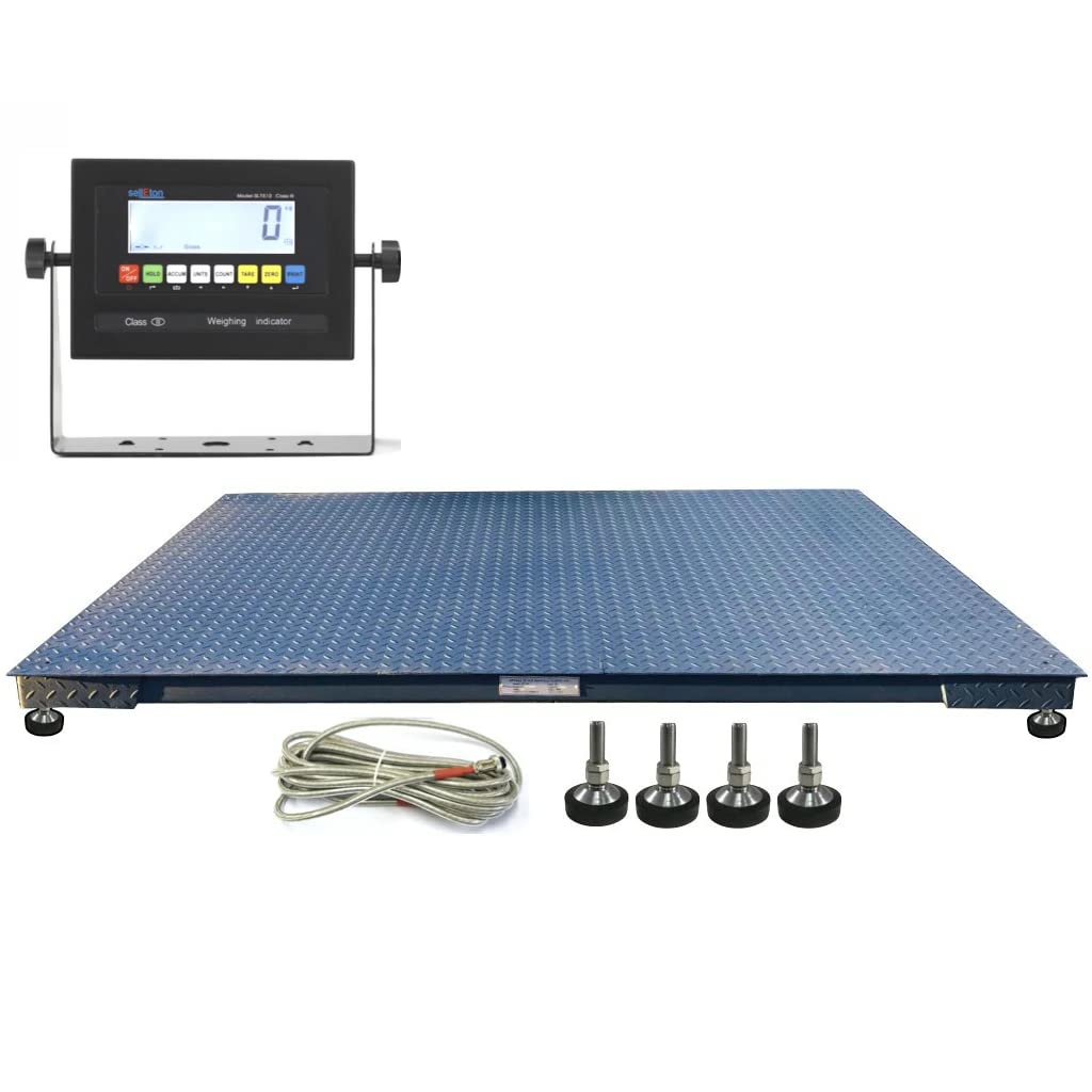 SellEton Non-NTEP Floor Scales, Accurate Pallet Scales with Indicator for Warehouse Shipping and Heavy Duty Industrial Weighing (72"x72", 5000 lb x 1 lb)