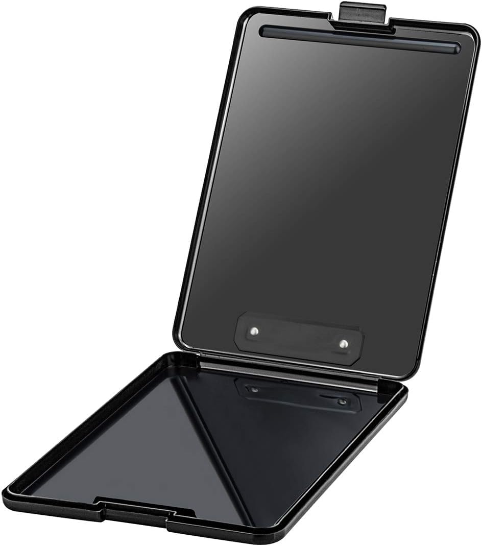 ZCZN Plastic A4 Form Storage Box Case, Clipboard Case, Bulk clipboard Set Suitable for School, Utility, Industrial Office, Medical Personnel, Black, 12 Pack