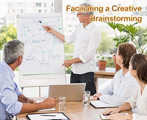 2-Pack Magnetic Dry Erase Easel Set – 36" x 24" Adjustable Height Whiteboard with Tripod Stand, Flipchart Paper, Magnets & Eraser, Great for Office, Classroom & Presentations -White Frame