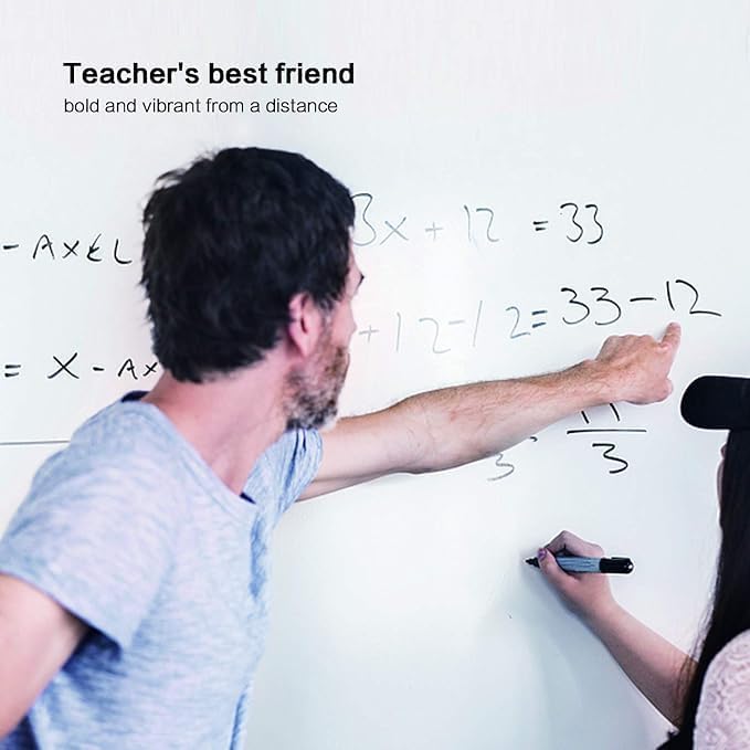 Volcanics Black Dry Erase Markers Bulk Pack - 200 Fine Tip Whiteboard Markers, Low Odor, Quick Dry, Ideal for Office, Classroom, Business, Meeting Room & Warehouse Use