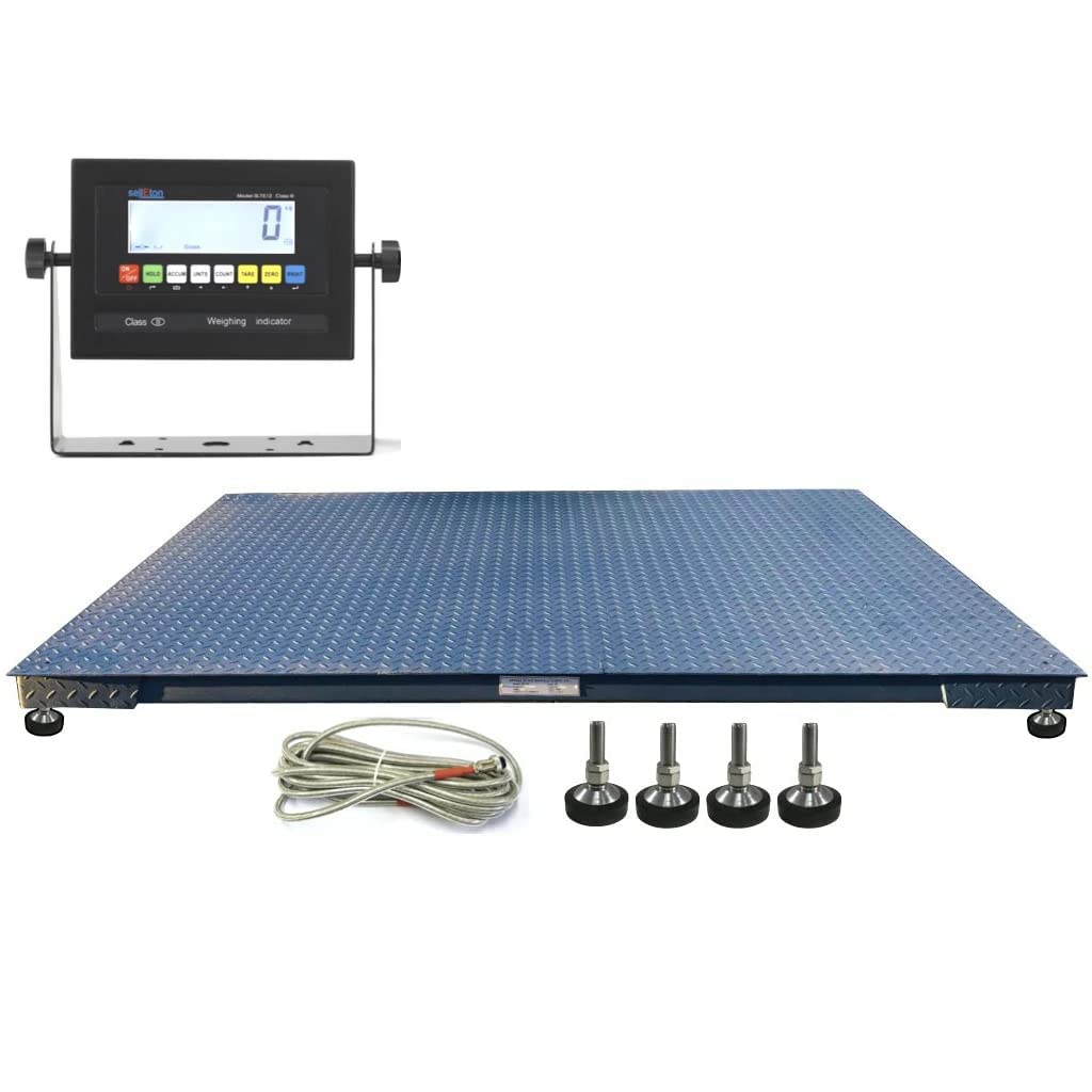 SellEton SL-5x7-2.5K-NN 60" x 84" Heavy-Duty, Industrial Floor Scale, Metal Indicator | 2,500 lbs x 0.5 lb