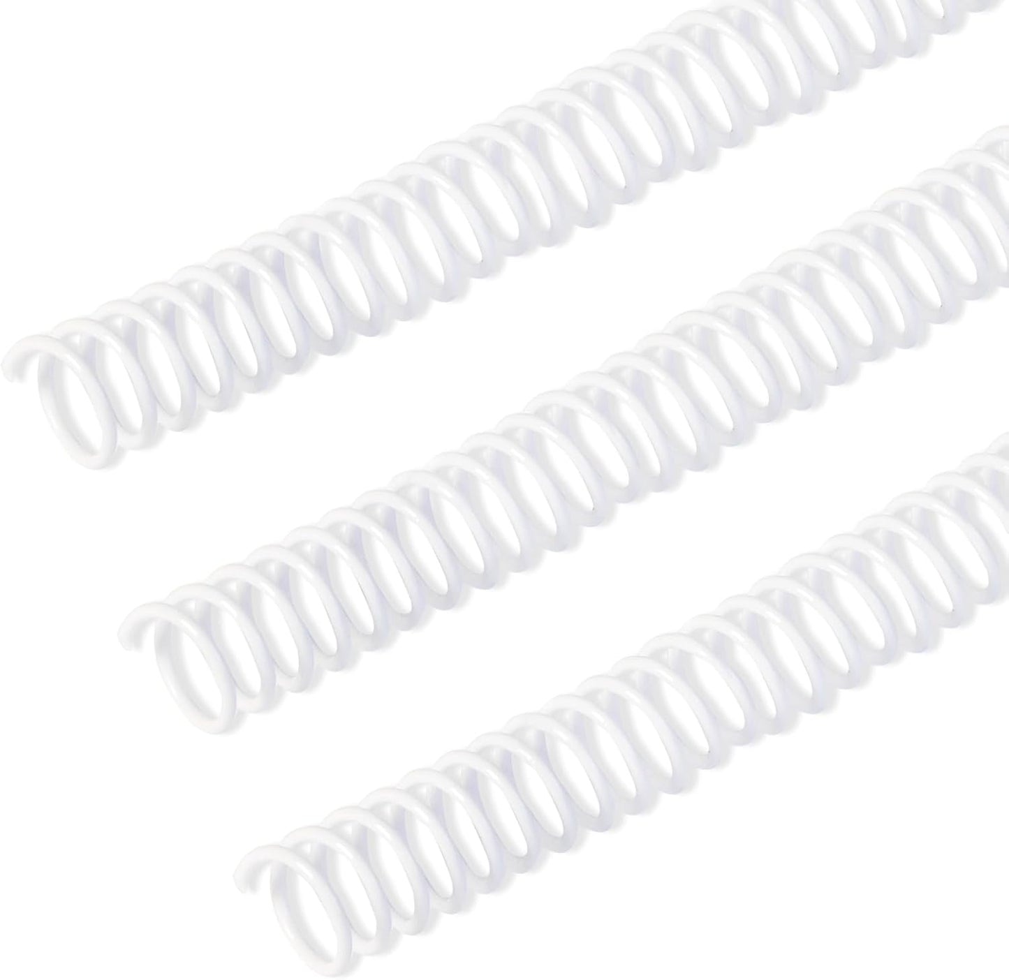 Rayson 9/16" Plastic Spiral Binding Coil, 115 Sheets Capacity, 4:1 Pitch 14.3mm White Coil Binding Spines for Business and Educational Purposes, Pack of 100