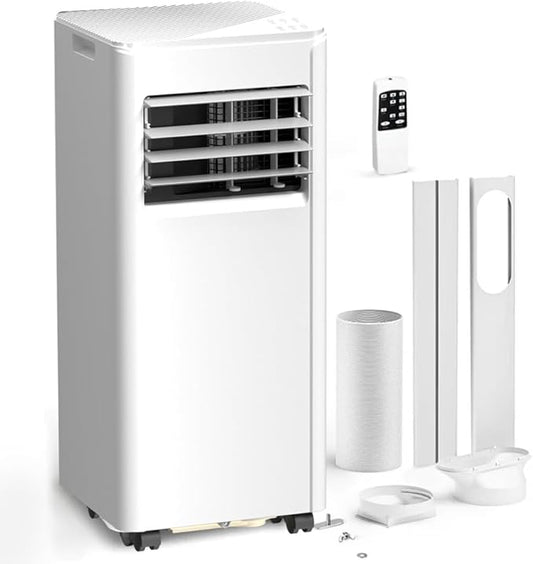 Portable Air Conditioner 10000 BTU (ASHRAE), 3-in-1 Mode AC Cools Up to 450 Sq. Ft., LED Display & Remote Control, 24H Timer, AC Unit with Window Kits for Bedroom,Dorm,Office(White)