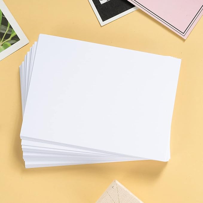 50 Sheets Blank Cardstock Paper 250 GSM Thick Heavy Cards Stock for DIY Art Projects, Card Making, Postcards, Greeting Cards, Birthday Party, Wedding Invitation (White, 5x7 inches)