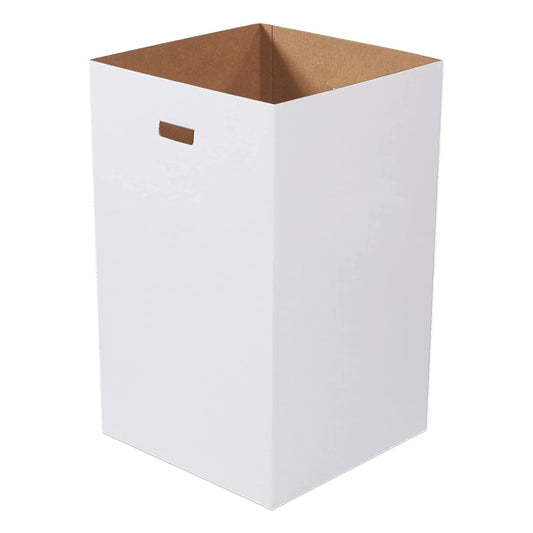 AVIDITI Cardboard Trash Cans and Recycling Bins, 40 Gallon 18"L x 18"W x 30"H (10-Pack) Reusable or Disposable Pop Up Garbage Boxes for Parties, Outdoor Events, Heavy Duty, Plain