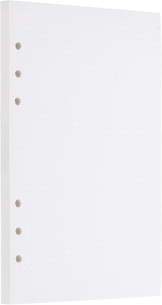 PATIKIL A5 Dot Grid Paper 6-Ring Binder Loose Leaf Planner Filler Paper Planner Inserts, 80 Sheets/160 Pages, Lined