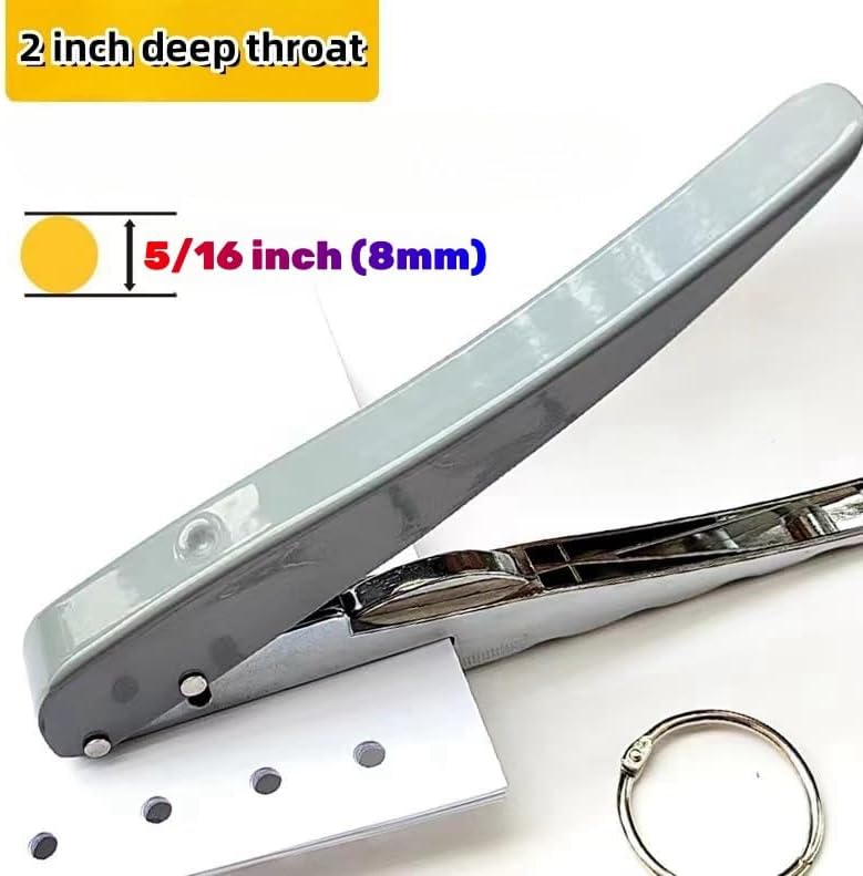 Hole Punch, Heavy Duty Hole Puncher Single Handheld Paper Puncher Small Hole Puncher Paper Punch One Hole Punch for Crafts Cards Paper Tags Scrapbook-5/16 inch (8mm)