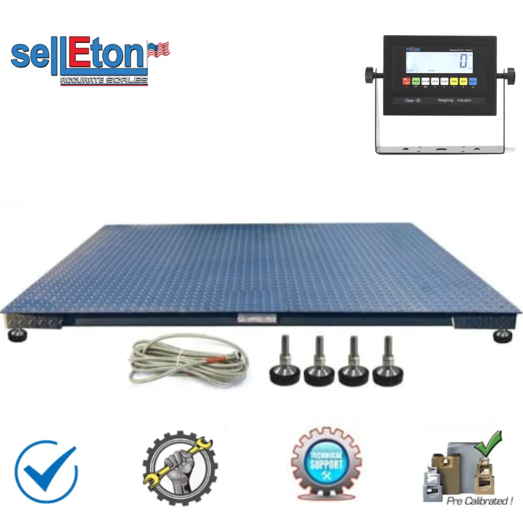 SellEton SL-5x7-5kNN 60" x 84" Industrial Weighing Heavy Duty Floor Scales, Accurate Pallet Scales with Smart Digital Indicator | 5000 lb x 1 lb