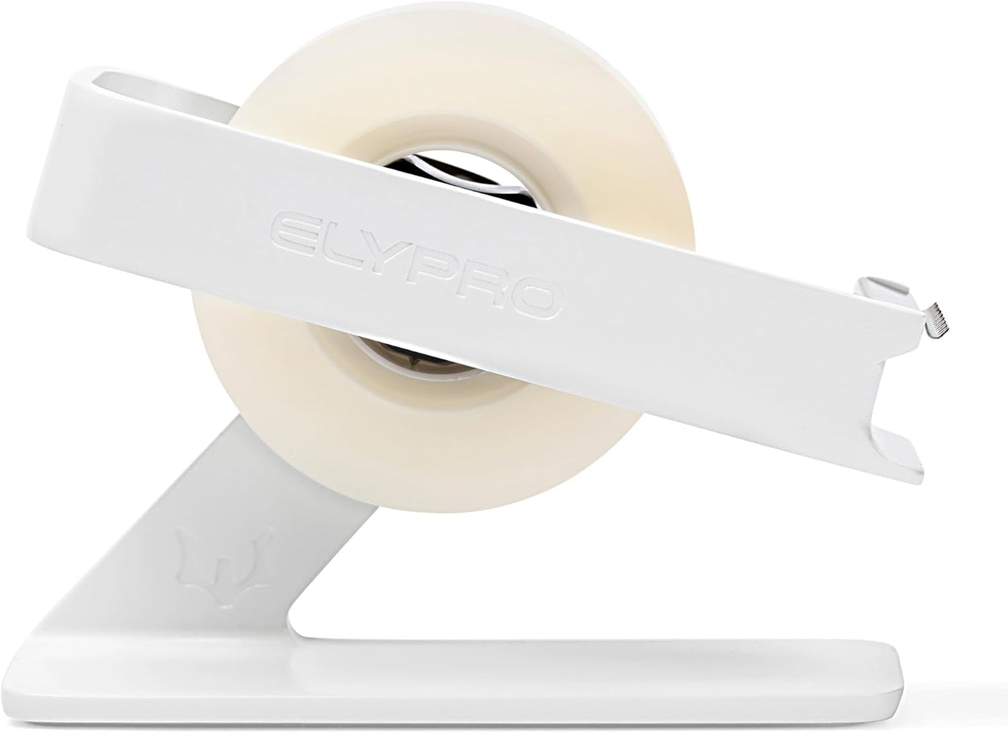 ELYPRO Modern Tape Dispenser for Office Desk - Elegant and Minimalist Design, Heavy Metal Made, Space-Saving, Perfect for Office & Home Use or as a Stylish Gift - Bonus Tape Roll Included (White)