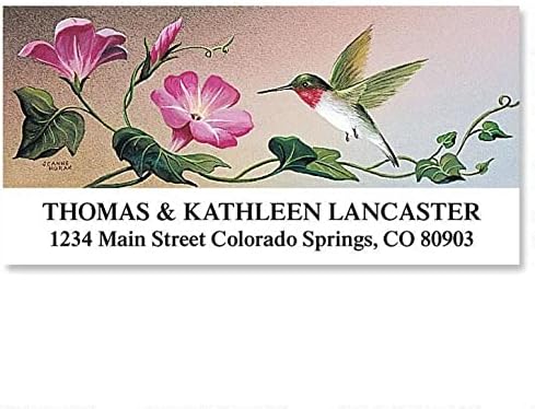 Colorful Images Ruby Hummingbird Return Address Mailing Labels, Personalize with Name & Addresses, Set of 144 Self Adhesive, Easy Peel Flat Label Sheets, 1 ⅛ x 2 ¼”, 1 Design