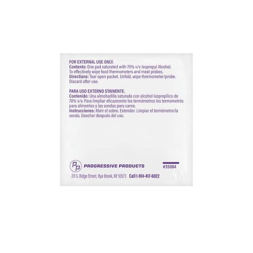 Probe Wipes Food Thermometer Wipes, Meat Probe Wipes with Individual Sachets for Home and Business, 1000 Count, (10 Packs of 100 Sachets)