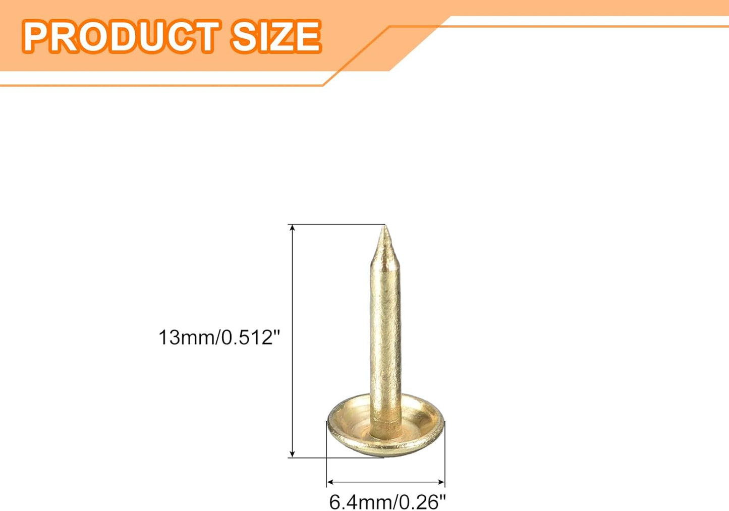 uxcell Upholstery Tacks Nail Pins Furniture, 100Pcs 6.4x13mm Thumb Tack Pins Assortment Kit Carbon Steel for Home Sofa DIY Decorative Nail Heads Nails, Gold