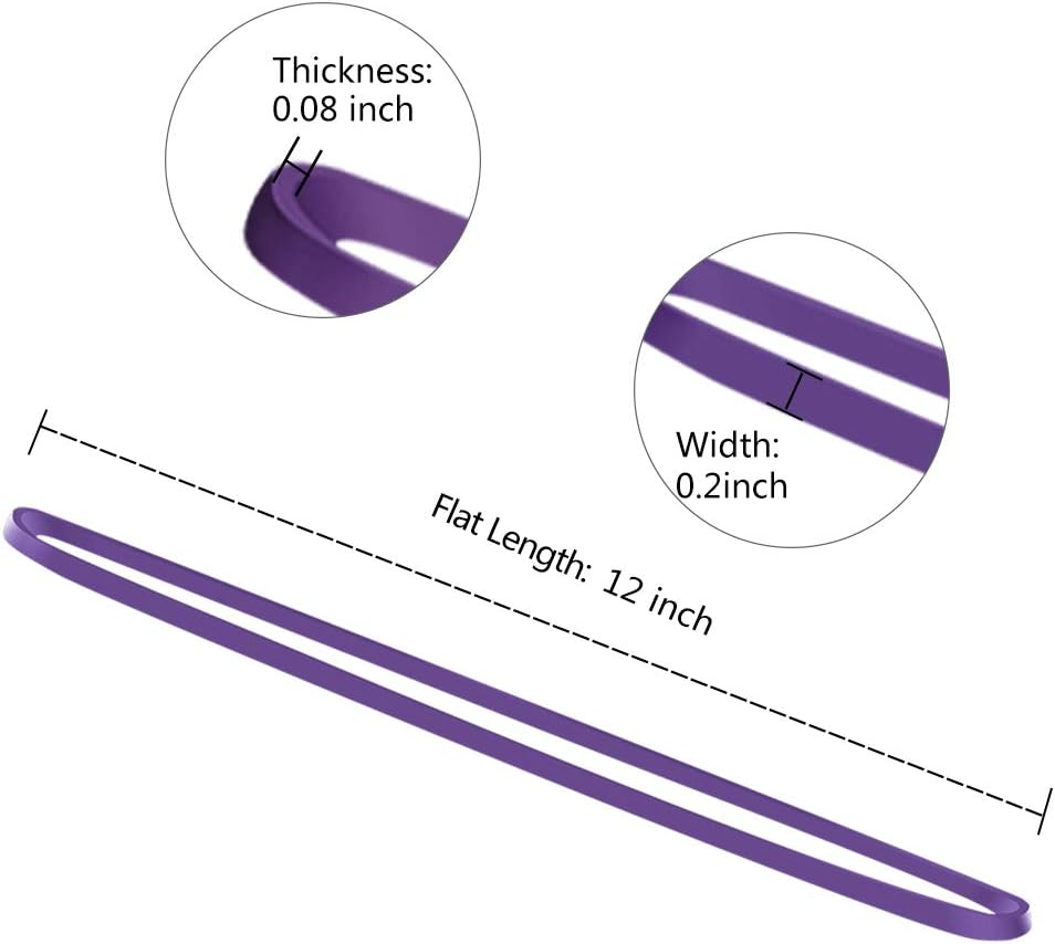 Coopay 12 Inches Extra Large Rubber Bands, 30 Pieces Heavy Duty Trash Can Band Bulk, Strong Elastic for Office Supply School Home, Garbage Cans, File Folders (Purple)