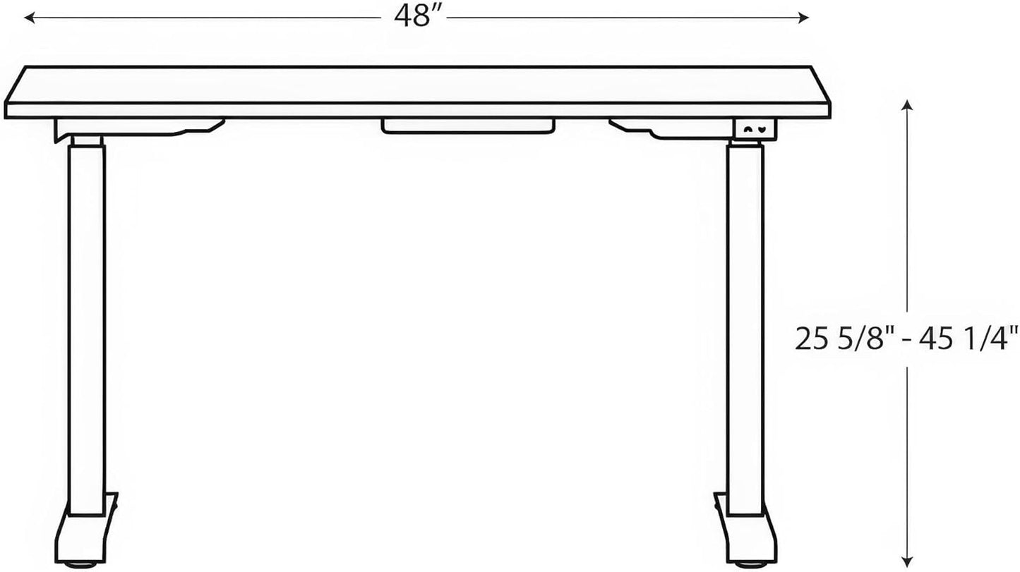 HON Coze Electric Standing Desk Adjustable Height, Coordinate Height Adjustable Desk, 48", White Top, White Base