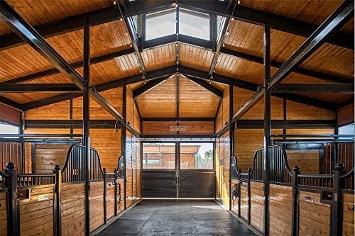 American Floor Tiles - Heavy Duty Stall Tiles - Stable/Horse Tiles - Thick, Durable Rubber Flooring Solid Black 14' x 14' Set 1/2" Thick (49 Tiles Total)