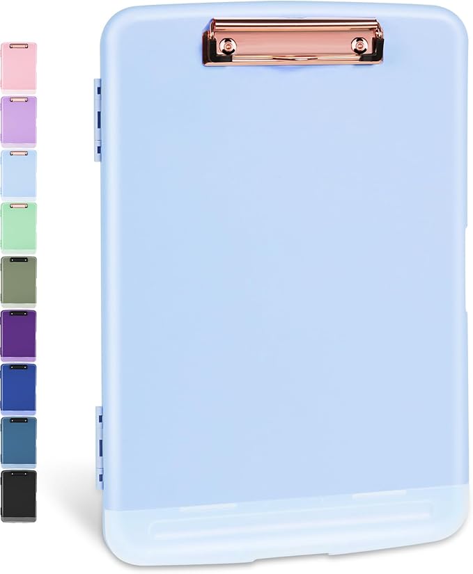 Sooez Clipboard with Storage, High Capacity Nursing Clipboard with Pen Holder, Clip Boards 8.5x11 with Storage, Low-Profile Clip, Lightweight Plastic Clipboard for Teachers, Lawers, Office Workers